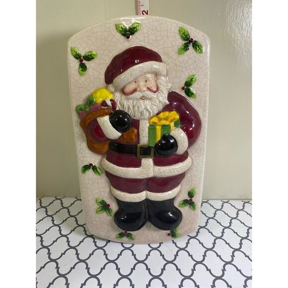 Debco Stoneware Santa Christmas Baking Bread Pan - Picture 1 of 6